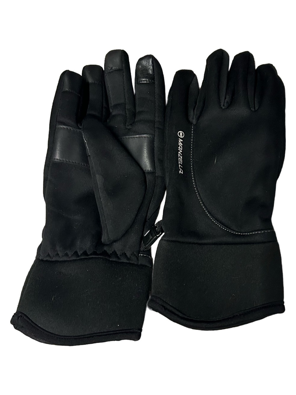 Manzella Black Insulated Winter Gloves with Grip Panels